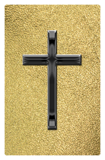 DF35T 510 BK SH GD Black Single Cross Shimmer Gold Background